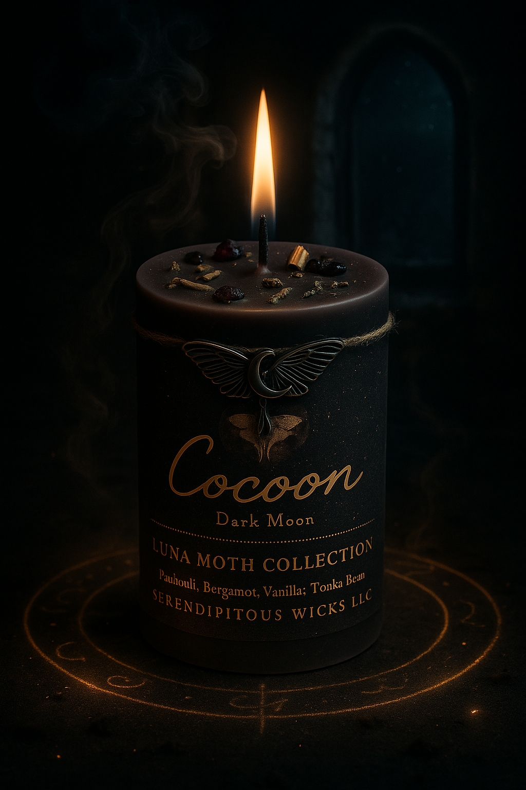 🌑 COCOON — Dark Moon V (rest, shadow, dreaming) | Luna Moth Collection