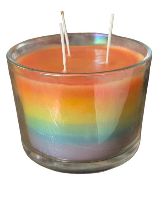 Pride rainbow candle